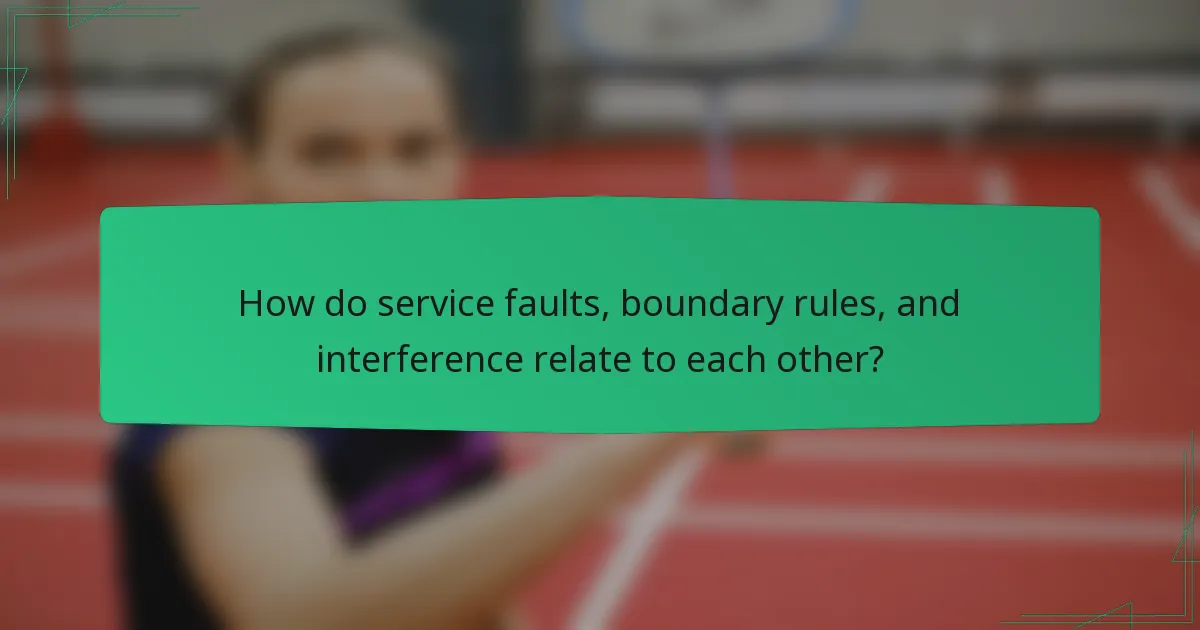 How do service faults, boundary rules, and interference relate to each other?