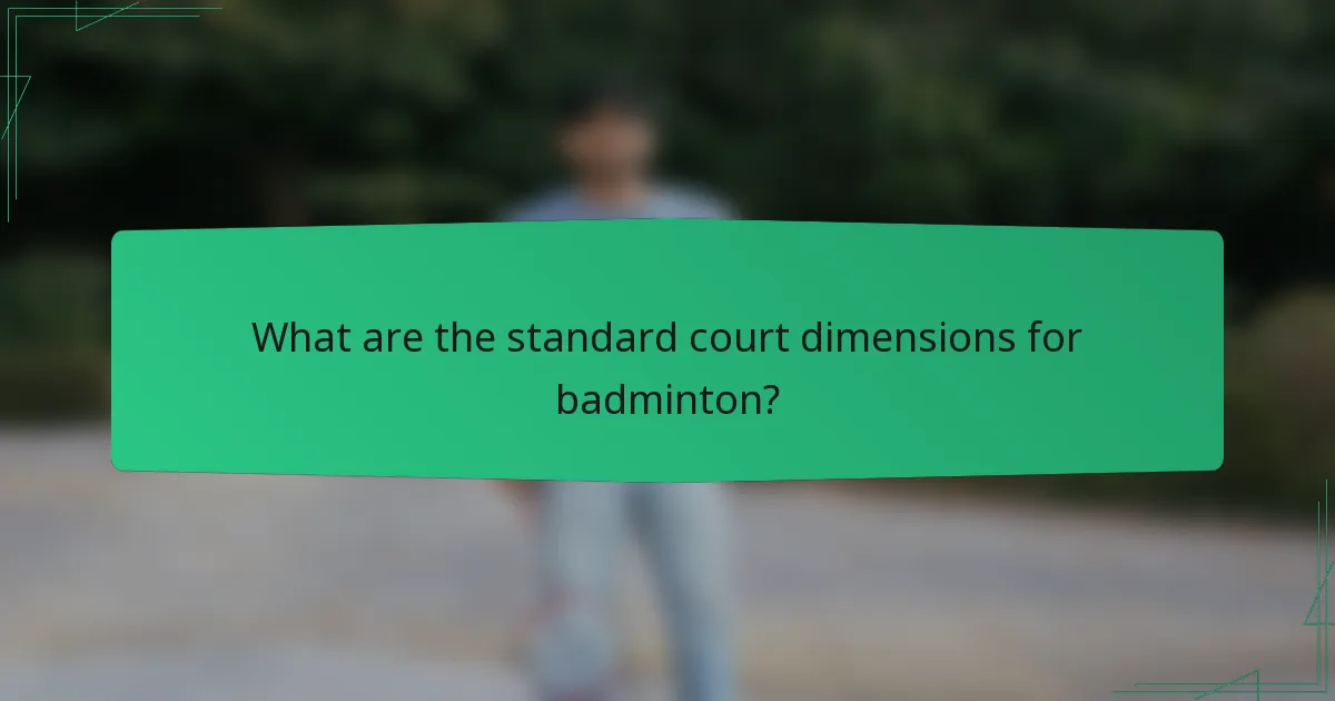 What are the standard court dimensions for badminton?