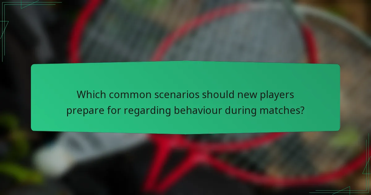 Which common scenarios should new players prepare for regarding behaviour during matches?